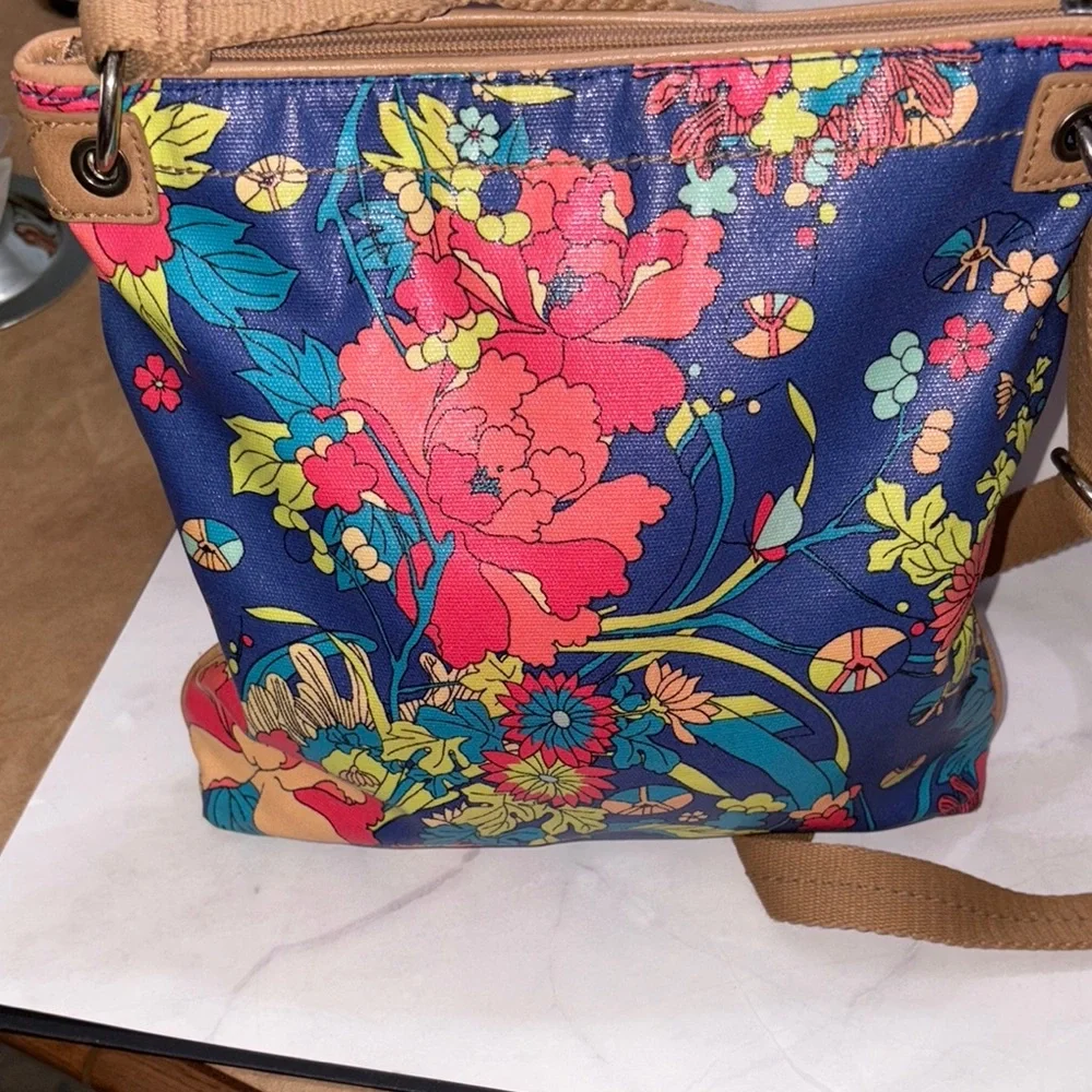 Sakroots Artist Circle Flat Crossbody Navy Spirit Desert Floral Boho - Picture 5 of 14